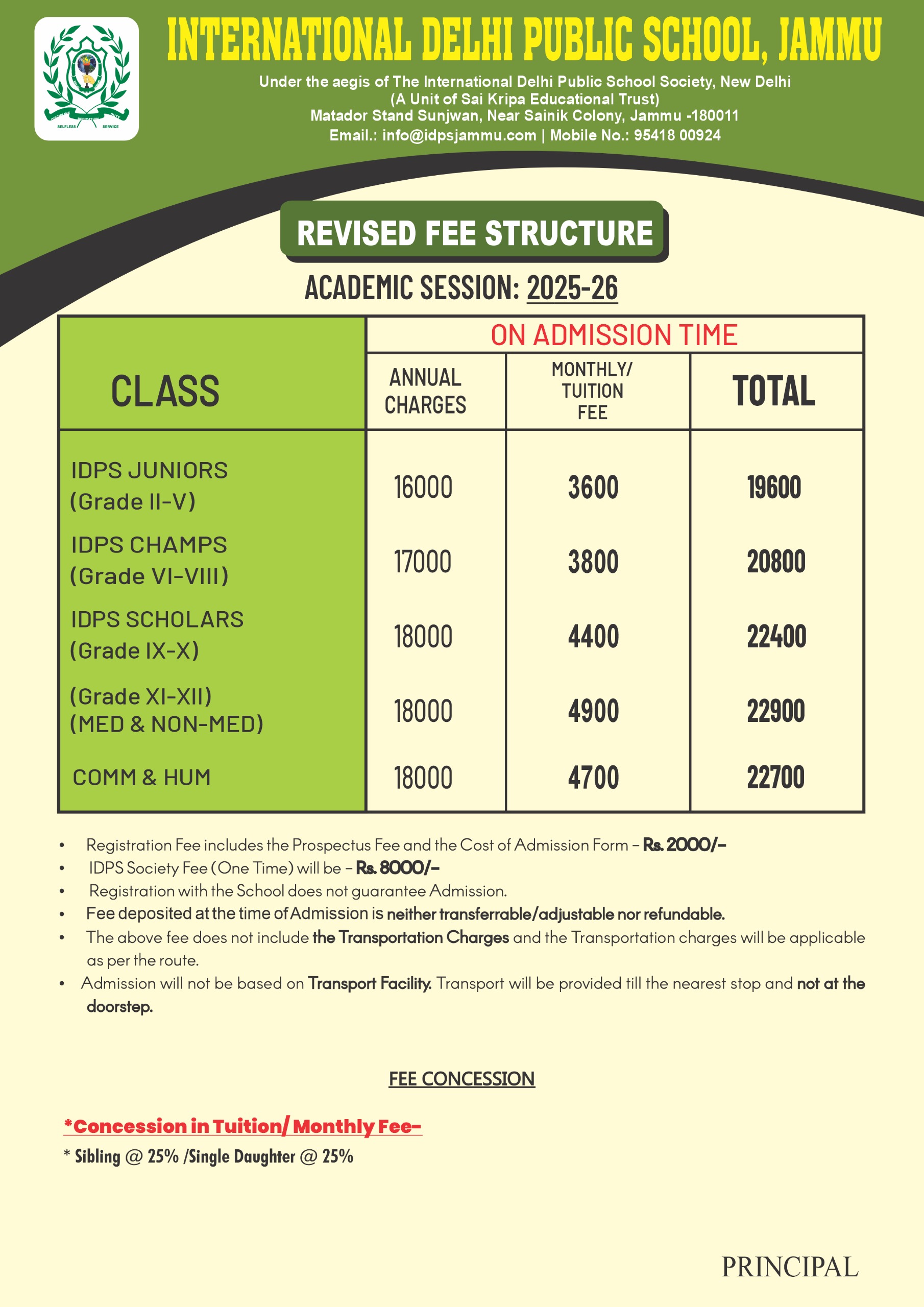 Fee Structure 2025-26