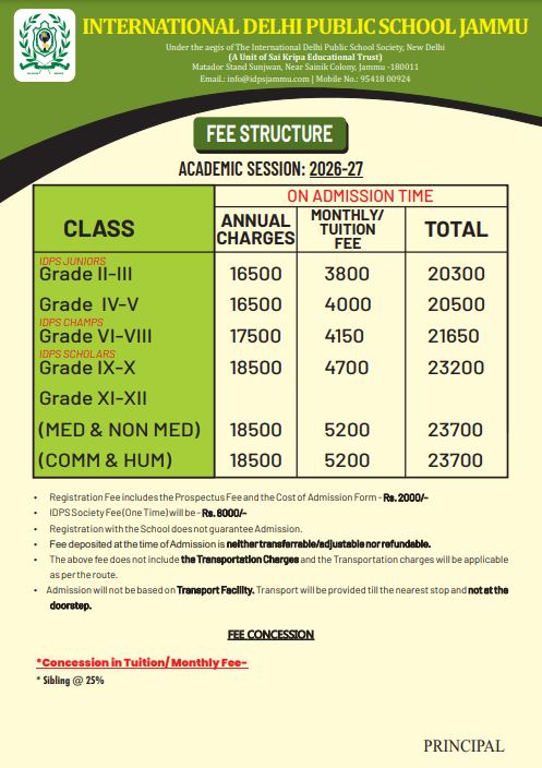 Fee Structure 2026-27